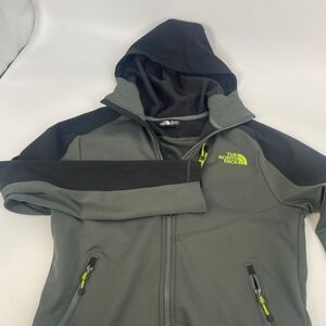 The North Face Men's Softshell Scuba Hooded Jacket Full‎ Zip Green/Black Size S